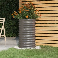 Jardinière de jardin Acier galvanisé 40x40x68 cm Gris 530123530123
