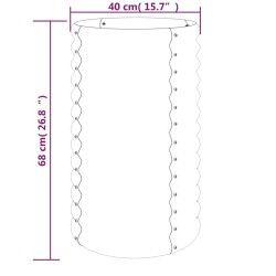 Jardinière de jardin Acier galvanisé 40x40x68 cm Vert 530124530124