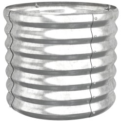 Jardinière de jardin Acier galvanisé 40x40x36 cm Argenté 530125530125