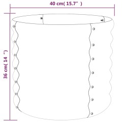 Jardinière de jardin Acier galvanisé 40x40x36 cm Argenté 530125530125