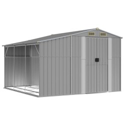 Abri de jardin gris 277x279x179 cm acier galvanisé 530129530129