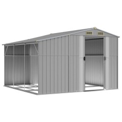 Abri de jardin gris 277x279x179 cm acier galvanisé 530129530129