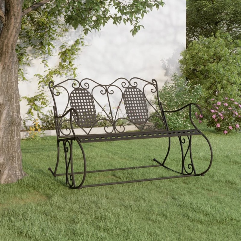 Banc à bascule 2 places 113 cm noir acier 530130530130