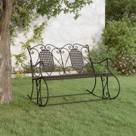 Banc à bascule 2 places 113 cm noir acier 530130530130