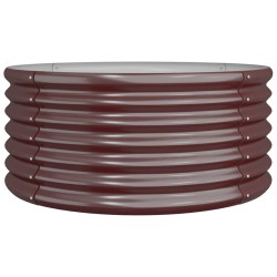 Jardinière de jardin Acier galvanisé 80x80x36 cm Marron 530132530132