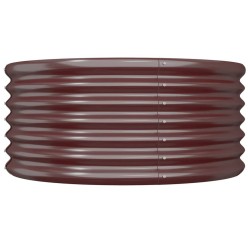Jardinière de jardin Acier galvanisé 80x80x36 cm Marron 530132530132