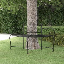 Banc tour d'arbre 150 cm Noir Acier 530133530133