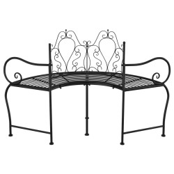 Banc tour d'arbre 150 cm Noir Acier 530133530133