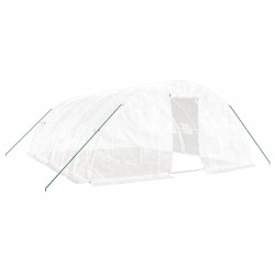 Serre avec cadre en acier blanc 30 m² 6x5x2,3 m 530134530134
