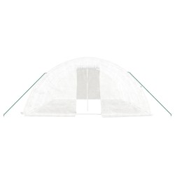 Serre avec cadre en acier blanc 30 m² 6x5x2,3 m 530134530134