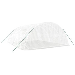 Serre avec cadre en acier blanc 30 m² 6x5x2,3 m 530134530134