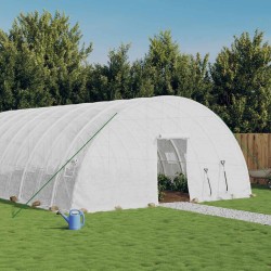 Serre avec cadre en acier blanc 36 m² 6x6x2,85 m 530135530135