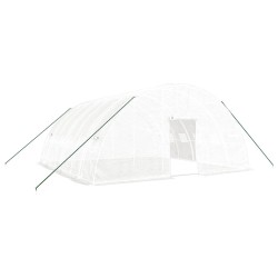 Serre avec cadre en acier blanc 36 m² 6x6x2,85 m 530135530135