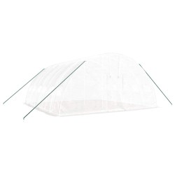 Serre avec cadre en acier blanc 36 m² 6x6x2,85 m 530135530135