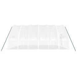 Serre avec cadre en acier blanc 36 m² 6x6x2,85 m 530135530135