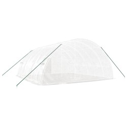 Serre avec cadre en acier blanc 36 m² 6x6x2,85 m 530135530135