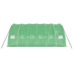 Serre avec cadre en acier vert 36 m² 6x6x2,85 m 530137530137