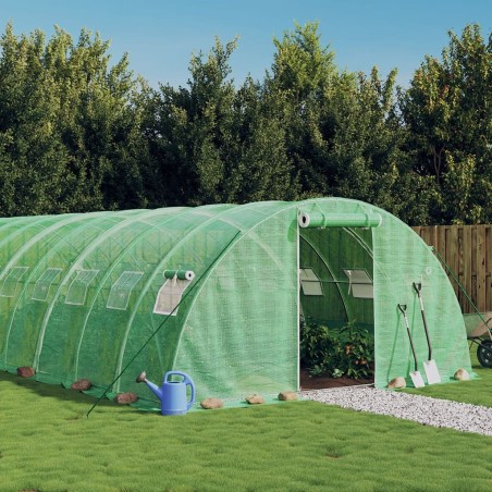 Serre avec cadre en acier vert 32 m² 8x4x2 m 530140530140