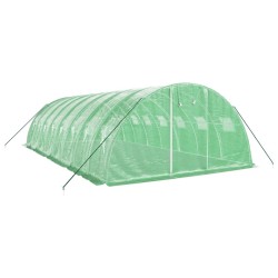 Serre avec cadre en acier vert 32 m² 8x4x2 m 530140530140