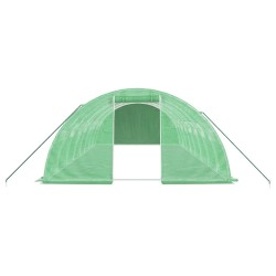 Serre avec cadre en acier vert 32 m² 8x4x2 m 530140530140