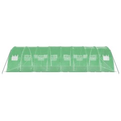 Serre avec cadre en acier vert 32 m² 8x4x2 m 530140530140