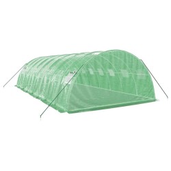 Serre avec cadre en acier vert 32 m² 8x4x2 m 530140530140