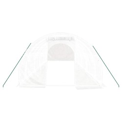 Serre avec cadre en acier blanc 30 m² 10x3x2 m 530141530141