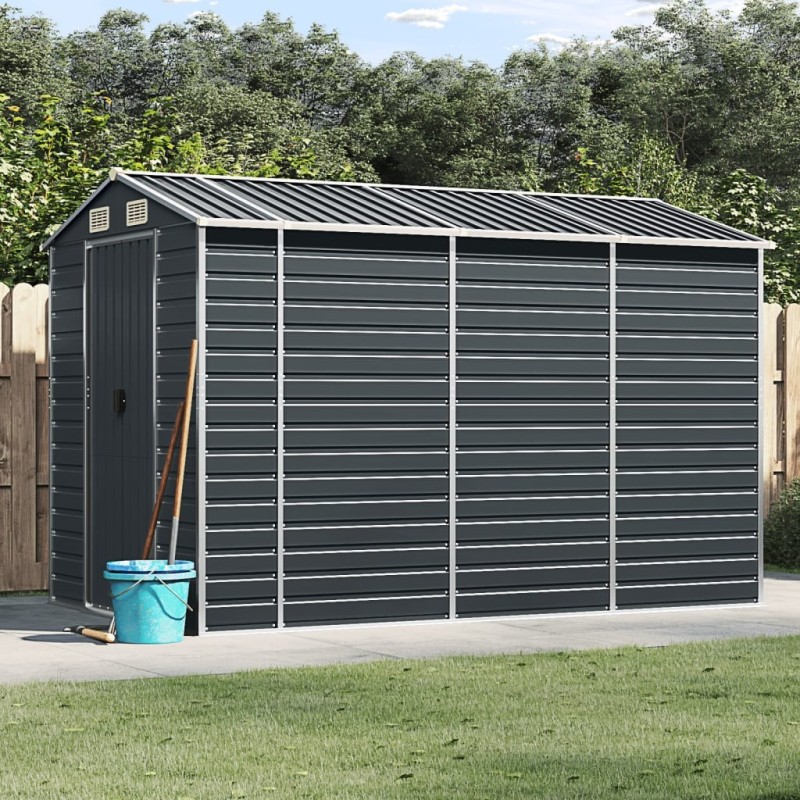 Abri de jardin anthracite 191x300x198 cm acier galvanisé 530143530143