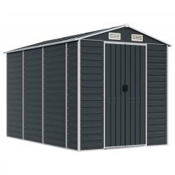 Abri de jardin anthracite 191x300x198 cm acier galvanisé 530143530143