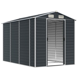 Abri de jardin anthracite 191x300x198 cm acier galvanisé 530143530143