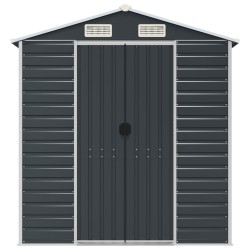 Abri de jardin anthracite 191x300x198 cm acier galvanisé 530143530143