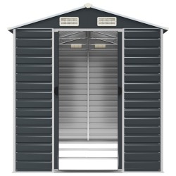 Abri de jardin anthracite 191x300x198 cm acier galvanisé 530143530143
