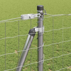 Clôture avec poteau Argenté 1,2 x 25 m Acier 530155530155