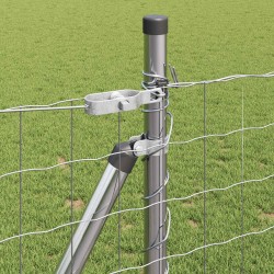 Clôture avec poteau Argenté 1 x 25 m Acier 530159530159