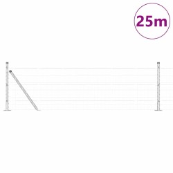 Clôture avec poteau Argenté 0,4 x 25 m Acier 530167530167