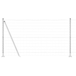 Clôture avec poteau Argenté 1,2 x 25 m Acier 530171530171