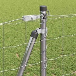 Clôture avec poteau Argenté 1,2 x 25 m Acier 530171530171