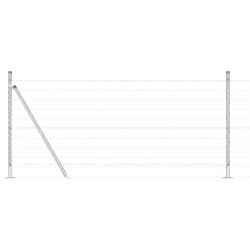 Clôture avec poteau Argenté 1 x 25 m Acier 530172530172