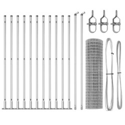 Clôture avec poteau Argenté 0,8 x 25 m Acier 530173530173