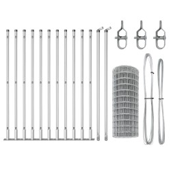 Clôture avec poteau Argenté 0,6 x 25 m Acier 530174530174