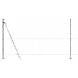 Clôture avec poteau Argenté 1,2 x 25 m Acier 530176530176