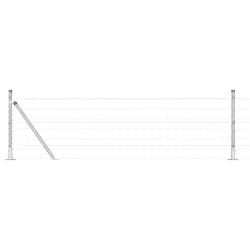 Clôture avec poteau Argenté 0,4 x 25 m Acier 530188530188