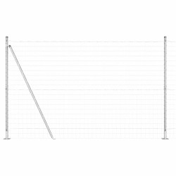 Clôture avec poteau Argenté 1,4 x 10 m Acier 530220530220