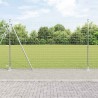 Clôture avec poteau Argenté 1,4 x 10 m Acier 530220530220
