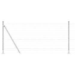 Clôture avec poteau Argenté 1 x 10 m Acier 530222530222
