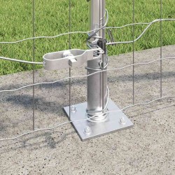 Clôture avec poteau Argenté 1 x 10 m Acier 530222530222