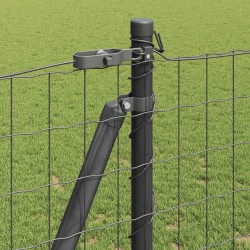 Clôture avec poteau Gris 1,2 x 25 m Acier et PVC 530240530240