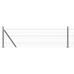 Clôture avec poteau Gris 0,4 x 25 m Acier et PVC 530242530242