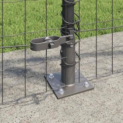 Clôture avec poteau Gris 1 x 25 m Acier et PVC 530243530243