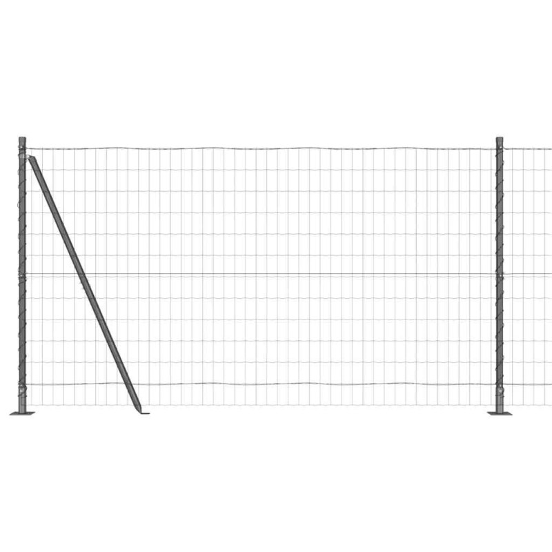 Clôture avec poteau Gris 1,2 x 25 m Acier et PVC 530244530244